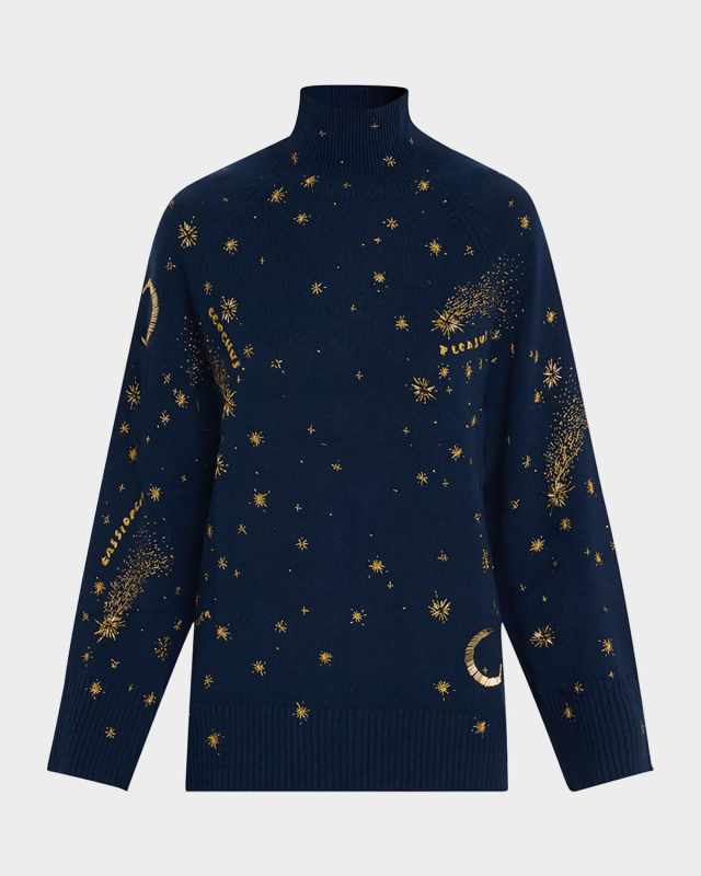 Jared Beaded Turtleneck Sweater